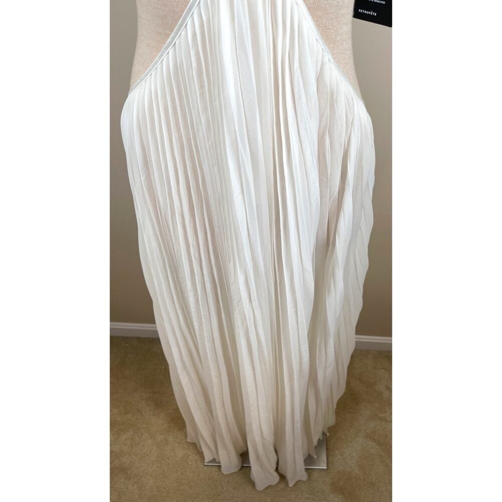 RETROFETE Ximena Pearl Embellished Cutout Pleated White Maxi Dress Size XL - Picture 6 of 10